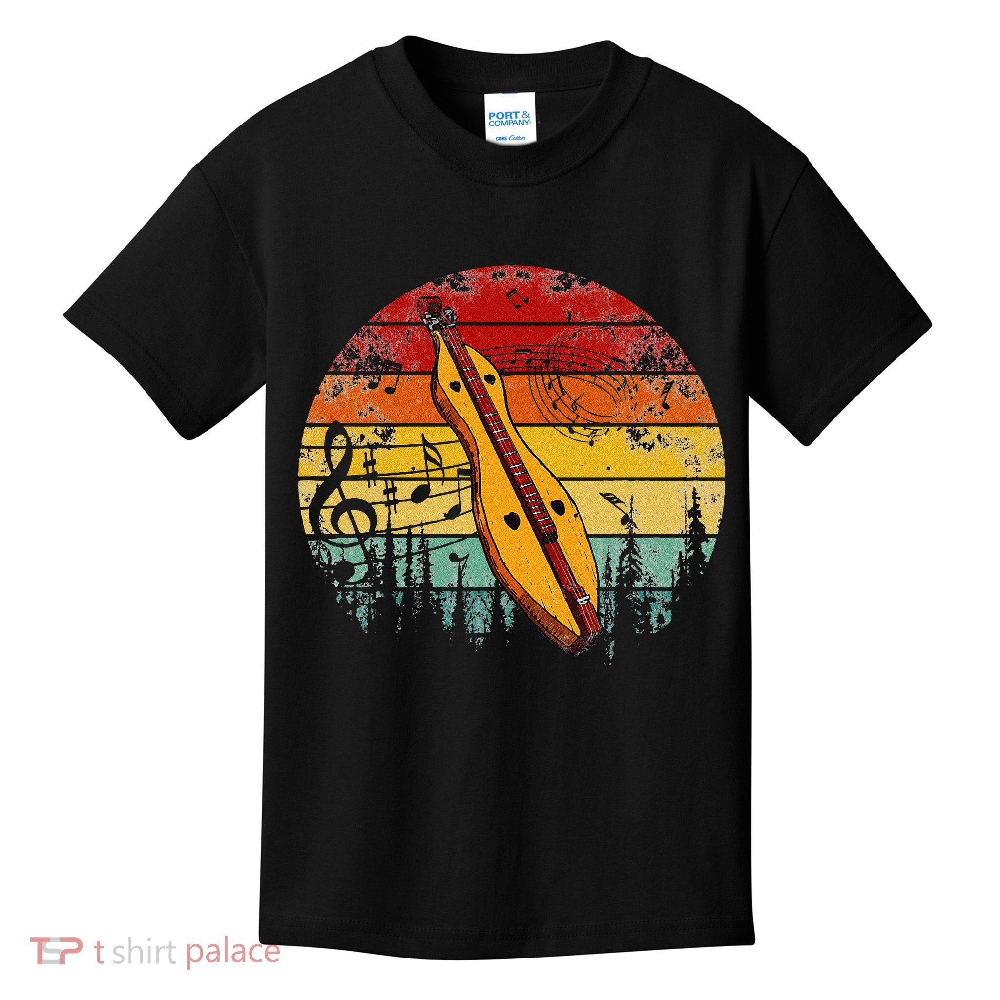 Dulcimer Lovers Guitar Retro Design Dulcimer Funny Kids T-Shirt