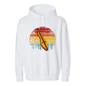 Dulcimer Lovers Guitar Retro Design Dulcimer Funny Garment-Dyed Fleece Hoodie