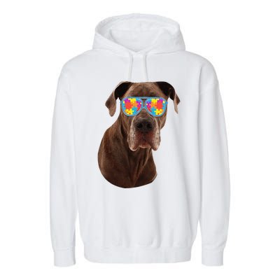 Dog Lover Gifts Funny Autism Awareness Dane Garment-Dyed Fleece Hoodie