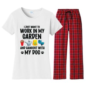 Dog Lover Gardener Garden Pet Plants Gardening Women's Flannel Pajama Set