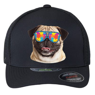 Dog Lover Gifts Funny Autism Awareness Pug Flexfit Unipanel Trucker Cap