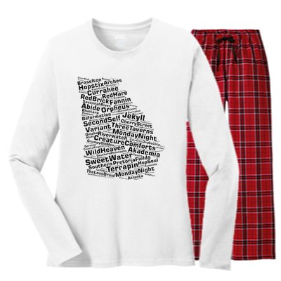 Drink Local Georgia Breweries Women's Long Sleeve Flannel Pajama Set 