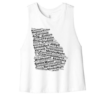 Drink Local Georgia Breweries Women's Racerback Cropped Tank