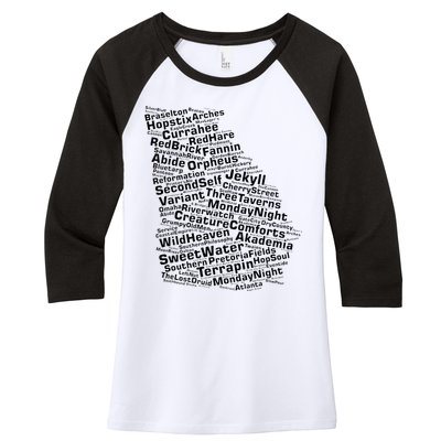 Drink Local Georgia Breweries Women's Tri-Blend 3/4-Sleeve Raglan Shirt