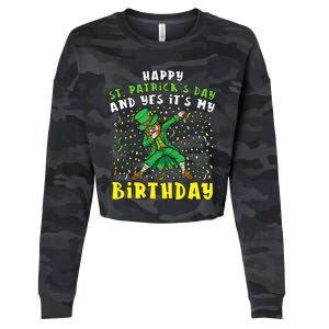 Dabbing Leprechaun Happy Saint PatrickS Day Boy Birthday Cropped Pullover Crew