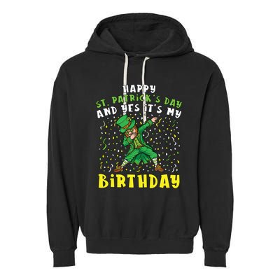 Dabbing Leprechaun Happy Saint PatrickS Day Boy Birthday Garment-Dyed Fleece Hoodie