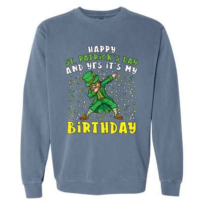 Dabbing Leprechaun Happy Saint PatrickS Day Boy Birthday Garment-Dyed Sweatshirt