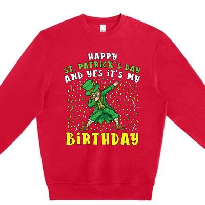 Dabbing Leprechaun Happy Saint PatrickS Day Boy Birthday Premium Crewneck Sweatshirt