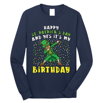 Dabbing Leprechaun Happy Saint PatrickS Day Boy Birthday Long Sleeve Shirt