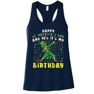 Dabbing Leprechaun Happy Saint PatrickS Day Boy Birthday Women's Racerback Tank