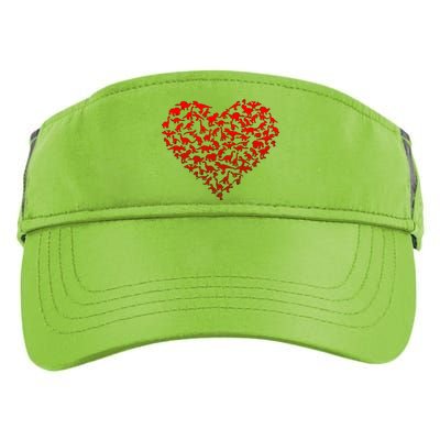 Dinosaur Love Heart Cute Valentines Day Adult Drive Performance Visor