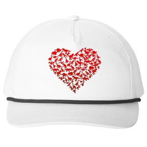 Dinosaur Love Heart Cute Valentines Day Snapback Five-Panel Rope Hat