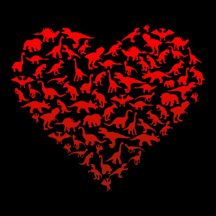 Dinosaur Love Heart Cute Valentines Day Flatbill Hat