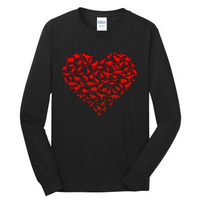 Dinosaur Love Heart Cute Valentines Day Tall Long Sleeve T-Shirt