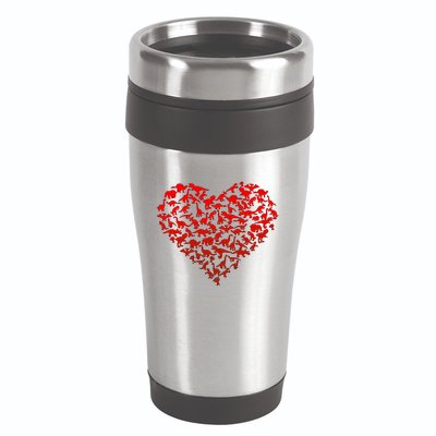 Dinosaur Love Heart Cute Valentines Day 16oz Travel Tumbler