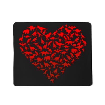 Dinosaur Love Heart Cute Valentines Day Mousepad