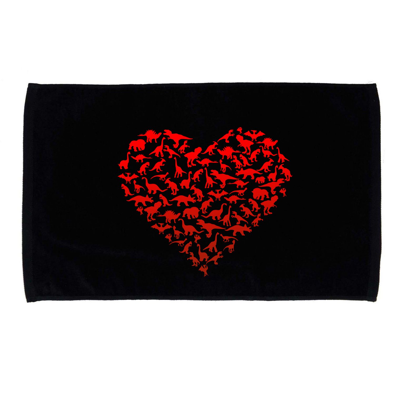 Dinosaur Love Heart Cute Valentines Day Microfiber Hand Towel