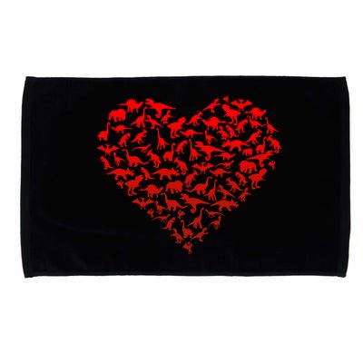 Dinosaur Love Heart Cute Valentines Day Microfiber Hand Towel