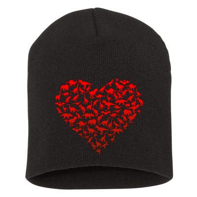 Dinosaur Love Heart Cute Valentines Day Short Acrylic Beanie