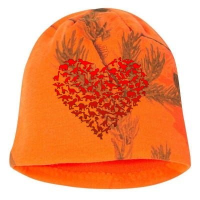 Dinosaur Love Heart Cute Valentines Day Kati - Camo Knit Beanie