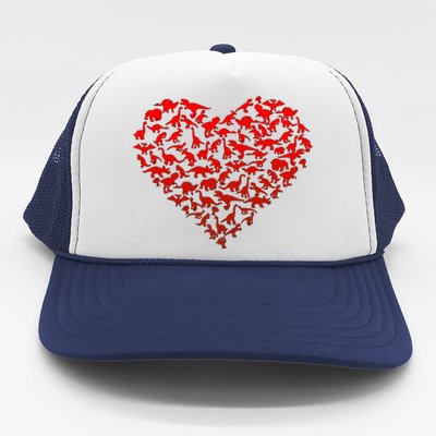 Dinosaur Love Heart Cute Valentines Day Trucker Hat