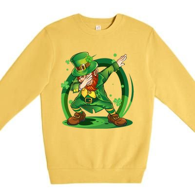 Dabbing Leprechaun Happy St Patricks Day Premium Crewneck Sweatshirt