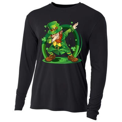 Dabbing Leprechaun Happy St Patricks Day Cooling Performance Long Sleeve Crew