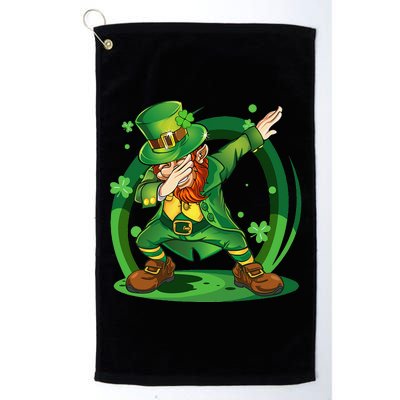 Dabbing Leprechaun Happy St Patricks Day Platinum Collection Golf Towel