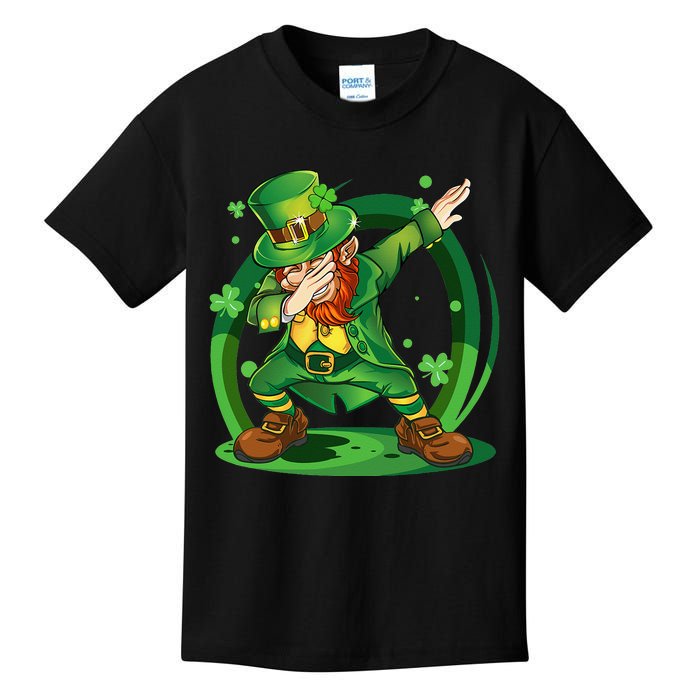 Dabbing Leprechaun Happy St Patricks Day Kids T-Shirt