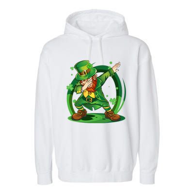 Dabbing Leprechaun Happy St Patricks Day Garment-Dyed Fleece Hoodie