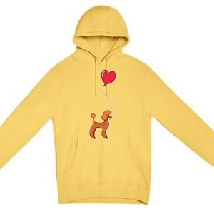 Dog Lover Heart Valentines Day Gift Animal Poodle Gift Premium Pullover Hoodie