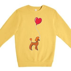 Dog Lover Heart Valentines Day Gift Animal Poodle Gift Premium Crewneck Sweatshirt