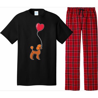 Dog Lover Heart Valentines Day Gift Animal Poodle Gift Pajama Set