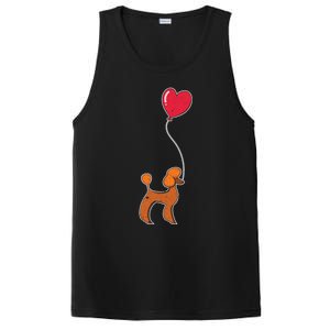 Dog Lover Heart Valentines Day Gift Animal Poodle Gift PosiCharge Competitor Tank