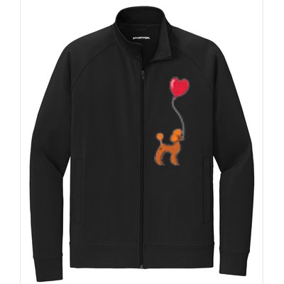 Dog Lover Heart Valentines Day Gift Animal Poodle Gift Stretch Full-Zip Cadet Jacket