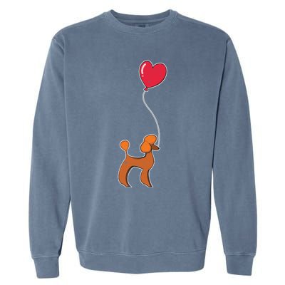 Dog Lover Heart Valentines Day Gift Animal Poodle Gift Garment-Dyed Sweatshirt