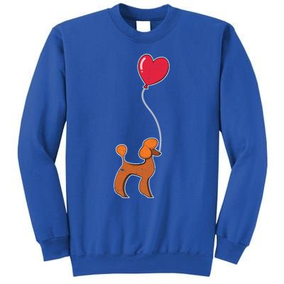 Dog Lover Heart Valentines Day Gift Animal Poodle Gift Sweatshirt