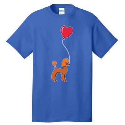 Dog Lover Heart Valentines Day Gift Animal Poodle Gift Tall T-Shirt