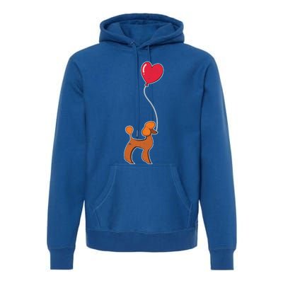 Dog Lover Heart Valentines Day Gift Animal Poodle Gift Premium Hoodie