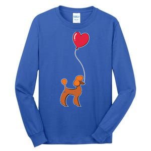 Dog Lover Heart Valentines Day Gift Animal Poodle Gift Tall Long Sleeve T-Shirt