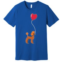 Dog Lover Heart Valentines Day Gift Animal Poodle Gift Premium T-Shirt