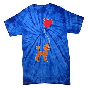 Dog Lover Heart Valentines Day Gift Animal Poodle Gift Tie-Dye T-Shirt