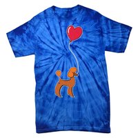 Dog Lover Heart Valentines Day Gift Animal Poodle Gift Tie-Dye T-Shirt