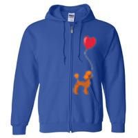 Dog Lover Heart Valentines Day Gift Animal Poodle Gift Full Zip Hoodie