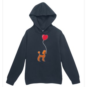 Dog Lover Heart Valentines Day Gift Animal Poodle Gift Urban Pullover Hoodie