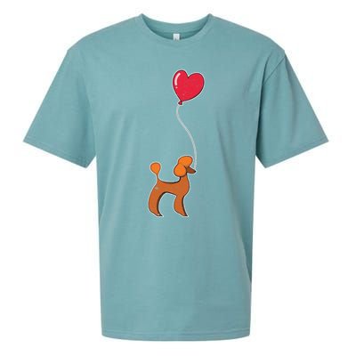 Dog Lover Heart Valentines Day Gift Animal Poodle Gift Sueded Cloud Jersey T-Shirt