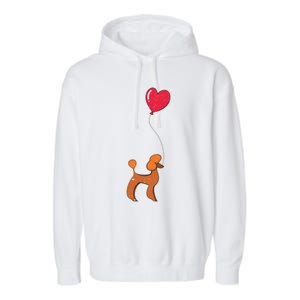 Dog Lover Heart Valentines Day Gift Animal Poodle Gift Garment-Dyed Fleece Hoodie