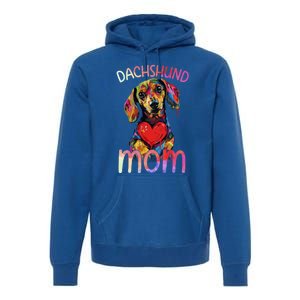 Dachshund Lovers Heart Design Dachshund Mom Gift Premium Hoodie