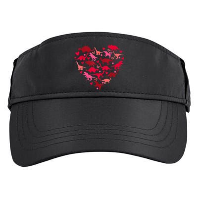 Dinosaur Love Heart T Rex Cute Valentines Day Adult Drive Performance Visor