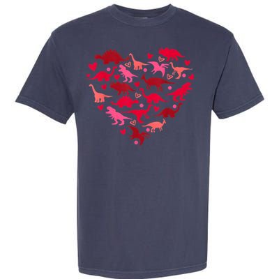 Dinosaur Love Heart T Rex Cute Valentines Day Garment-Dyed Heavyweight T-Shirt